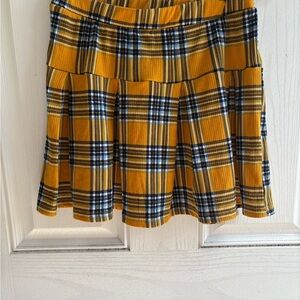 Colorful Planet Plaid Yellow Skirt size L (14)